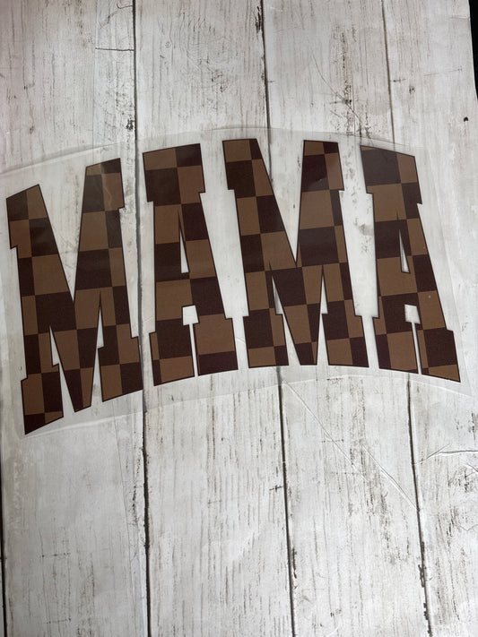 Brown Checkered Mama Tee