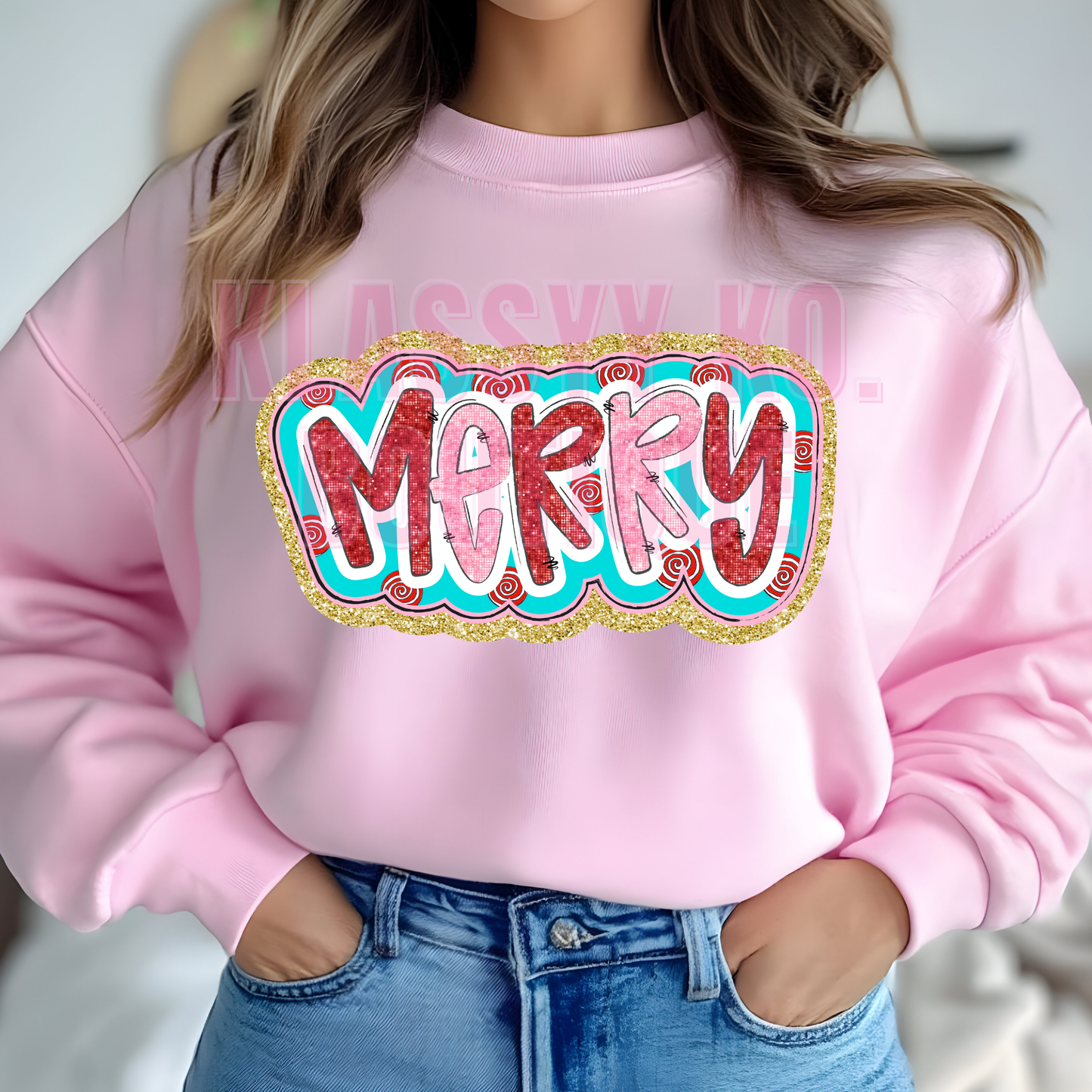 Faux Embroidery Merry Tee