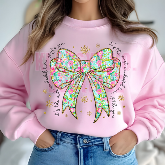 Floral Coquette Christmas Tee