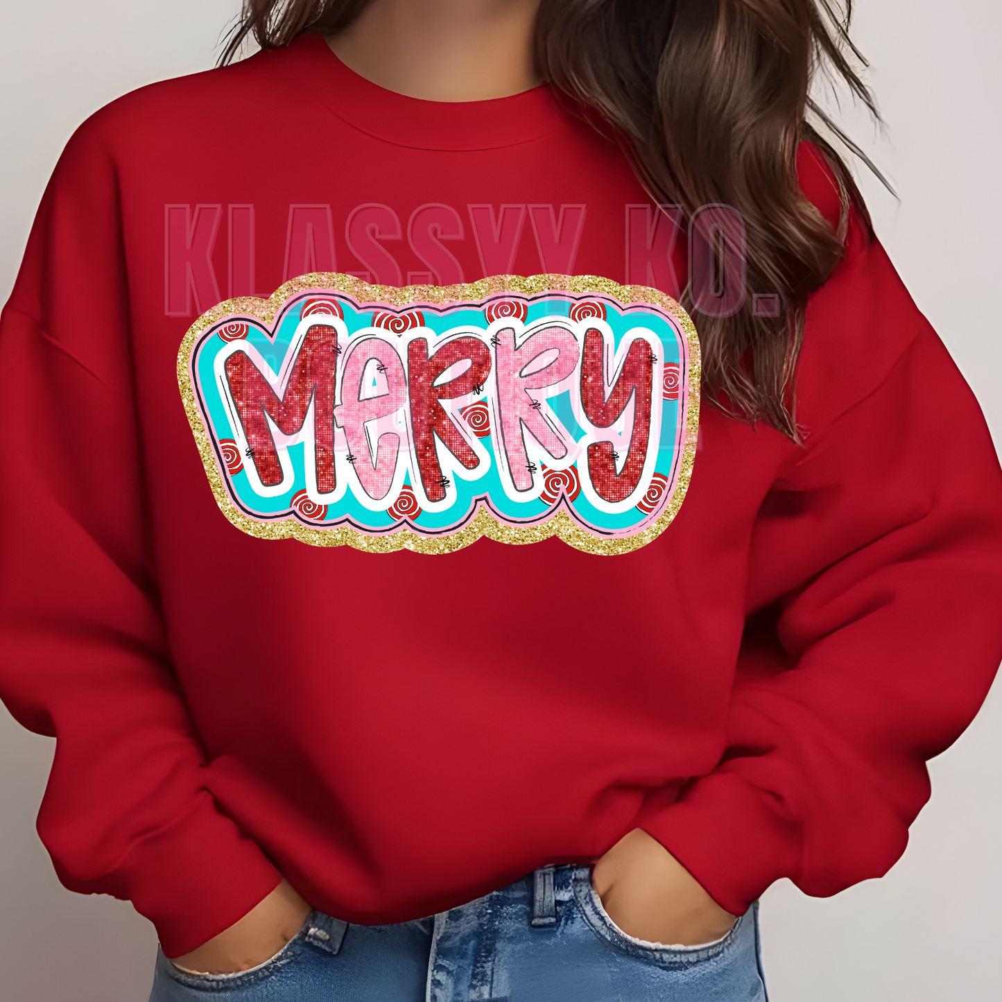 Faux Embroidery Merry Tee